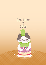 Cat chef and cake