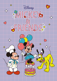 【主題】Mickey & Friends（復古紫）