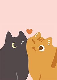 Black cat and marmalade cat