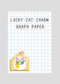 LUCKY CAT CHARM GRAPH PAPER-GRAY