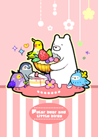 Polar bear and little birds