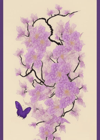 Dreamy Purple Flowers Butterflies DCgda