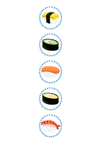 Delicious sushi - dotted line