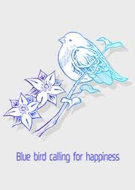 Blue bird calling for happiness