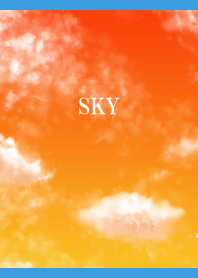 orange sky on blue