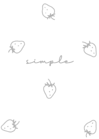 大人シンプル苺柄・ホワイト&グレー