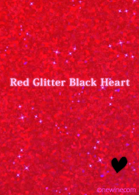 Red Glitter Black Heart