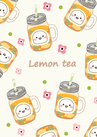 自然設計可愛的檸檬茶（黃色）