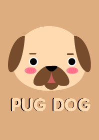 Simple Cute Face Pug Dog Theme