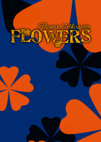FLOWERS-Flower silhouette- Deep Blue