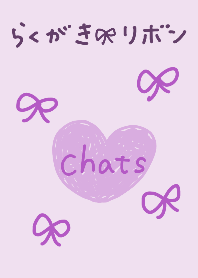 落書きリボン(パープル)