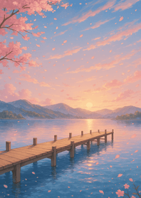 Sakura Breeze Lakeside Sunset