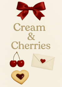 レトロかわいいさくらんぼ 【beige】