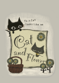 Cat and flower.