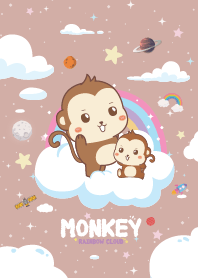 Monkey Rainbow Cloud Brown
