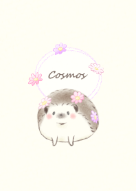 Hedgehog and Cosmos -beige-