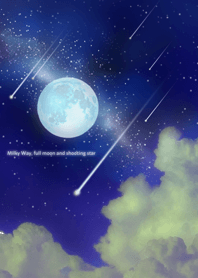 全運気UP☆月と天の川と流れ星
