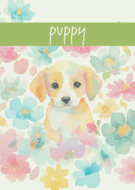 The Puppy's Gaze moss green
