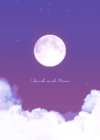 Cloud & Moon  -  blue & purple 06