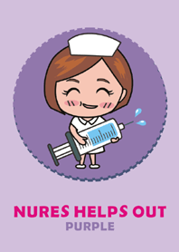 Nurse helps out-Cute nurse-purple