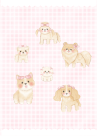 Cute puppy & Pink Bow