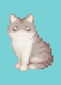 ธีม Cat Pixel Art สีเบจ 04