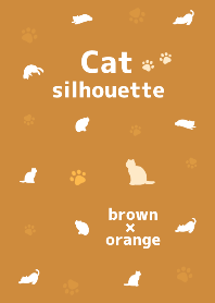Cat silhouette 棕色×橙色