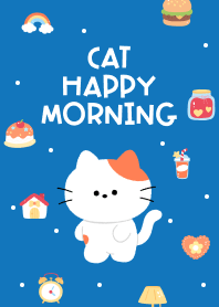 Cat Happy Morning (navy blue)
