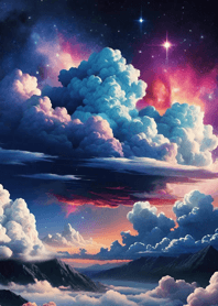 Mountain, Sea, and Moonlit Night cf33F7