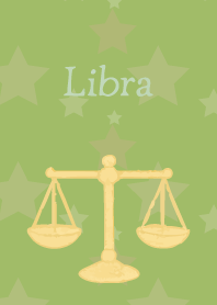 Cute Libra on moss green
