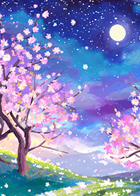 Beautiful night cherry blossoms#352