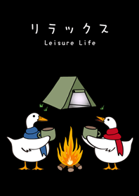 Duck Couple Camping(pure black)