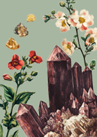 vintage flowers and crystals