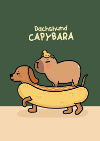 Capybara & Dachshund : Mid Night Green!