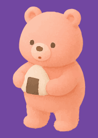 Pink Bear3 on purple