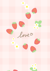 Strawberry and flower check26 from Japan