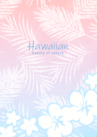 Hawaiian Palm tree -Pink Blue-