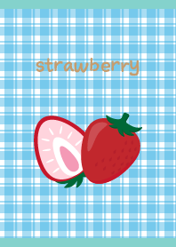 sweet strawberry on blue