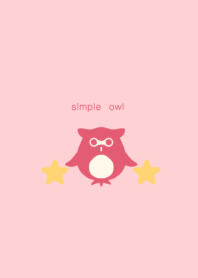 simple owl soft pink