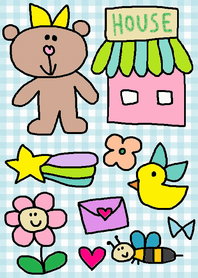 (Kumako house blue check)