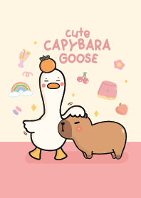 Hi Capybara & Goose (Pink)