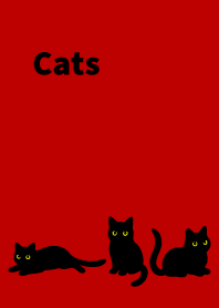 Black Cat Holiday4 on red & beige