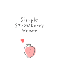 simple strawberry heart white gray