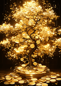Wealth & Freedom Golden Coin Money Tree.