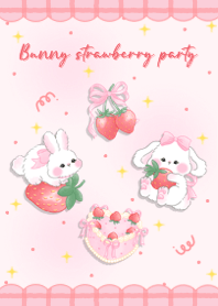 Bunny strawberry party (pink)