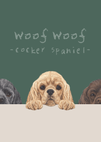 Woof Woof-Cocker Spaniel-DARK GREEN