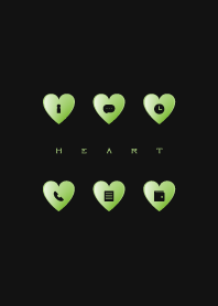 LIGHT GREEN HEART -black-