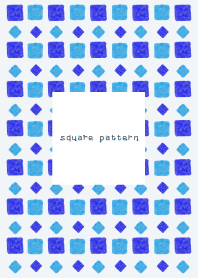 四角パターン4-水彩画-