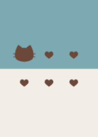cute cat&heart.(brown&dusty colors:06)