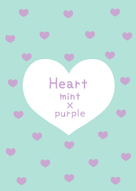 Heart mint X purple